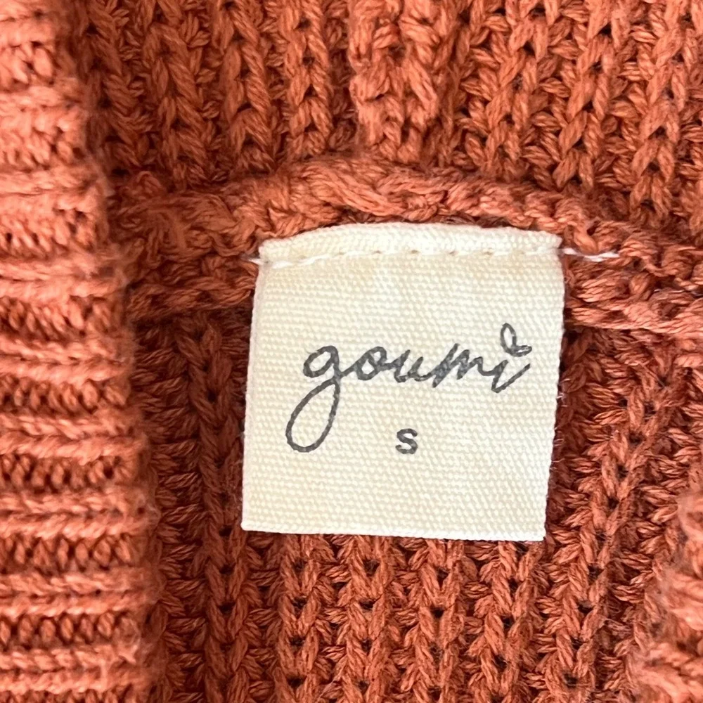 Goumi Kids Rust Organic Cotton Ribbed Knit Hooded Sleep Sac Wearable Blanket S